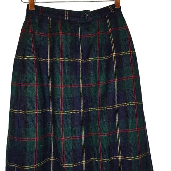 JG Hook Vintage Plaid Wool Midi Skirt - Picture 3 of 6